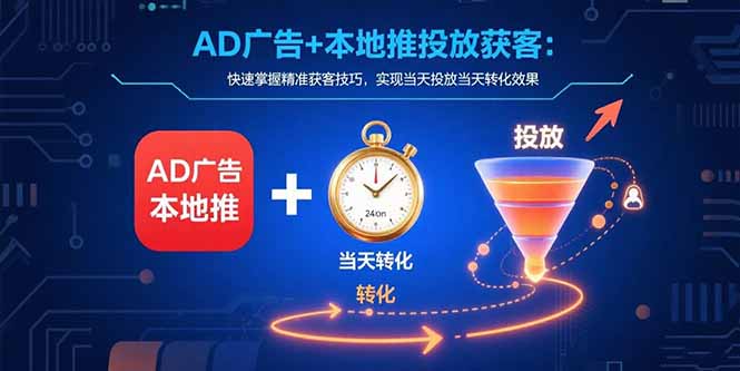 AD广告+本地推投放获客：快速掌握精准获客技巧，实现当天投放当天转化效果-米创网