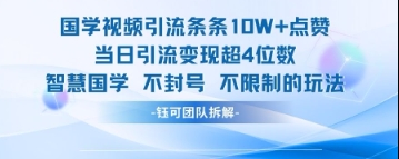 国学视频引流条条10W+点赞当日引流变现超4位数-米创网