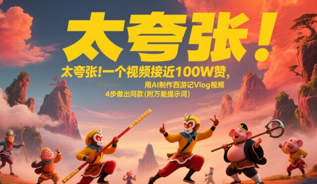 太夸张！一个视频接近100W赞，用AI制作西游记Vlog视频，全流程拆解来了(附万能提示词)-米创网