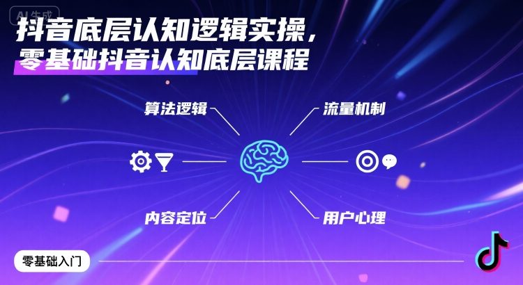 抖音底层认知逻辑实操，零基础抖音认知底层课程-米创网