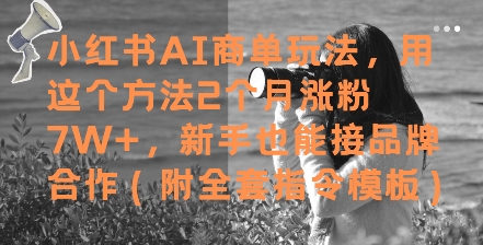 小红书AI商单玩法，用这个方法2个月涨粉7W+，新手也能接品牌合作(附全套指令模板)-米创网