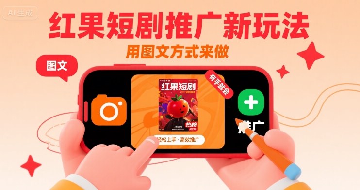 红果短剧推广新玩法，用图文方式来做，有手就会-米创网