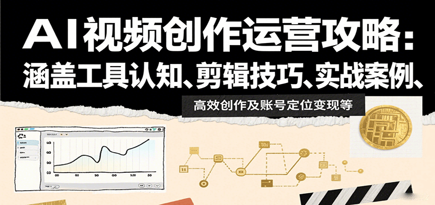 AI视频创作运营攻略：涵盖工具认知、剪辑技巧、实战案例、高效创作及账号定位变现等-米创网