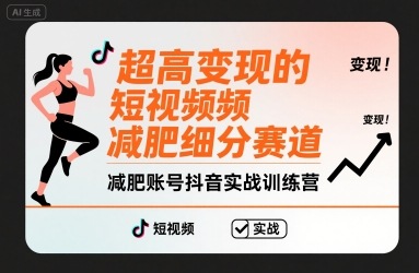 超高变现的短视频减肥细分赛道，减肥账号抖音实战训练营-米创网