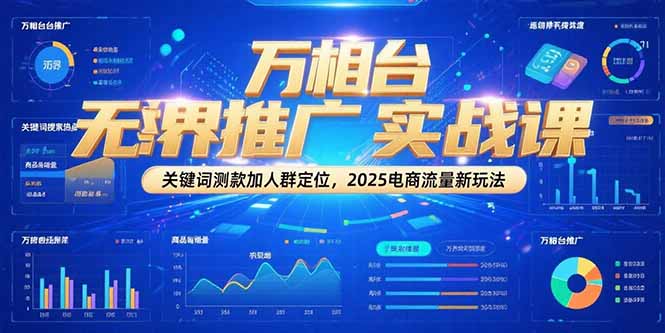 万相台无界推广实战课，关键词测款加人群定位，2025电商流量新玩法-米创网