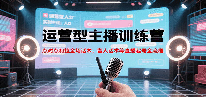 运营型主播训练营，点对点和拉全场话术，留人话术等直播起号全流程(更新8月)-米创网