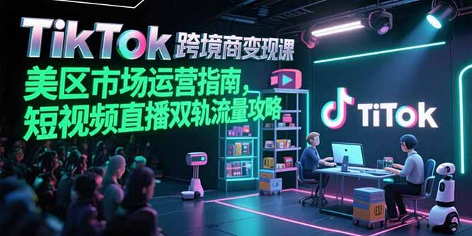 TikTok跨境电商变现课，美区市场运营指南，短视频直播双轨流量攻略-米创网