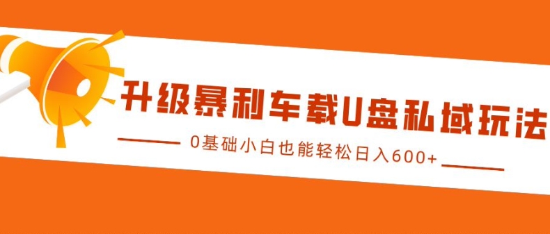 升级暴利车载U盘私域玩法，0基础小白也能轻松日入多张【揭秘】-米创网