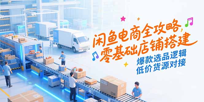 闲鱼电商全攻略，零基础店铺搭建，爆款选品逻辑，低价货源对接-米创网
