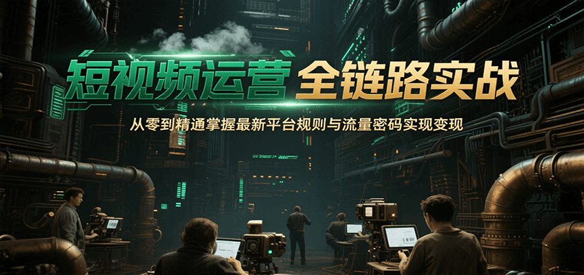短视频运营全链路实战，从零到精通掌握最新平台规则与流量密码实现变现-米创网