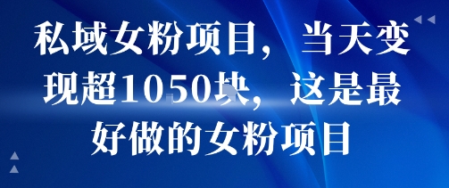 私域女粉项目，当天变现超1k，这是最好做的女粉项目，可放大操作-米创网