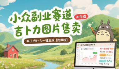 小众副业赛道 吉卜力图片售卖 单日2张+ AI一键生成【附教程】-米创网