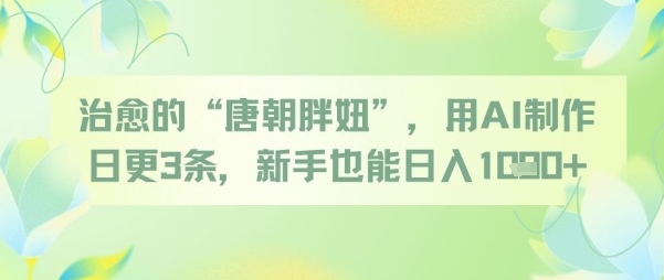 治愈的“唐朝胖妞”，用AI制作日更3条，新手也能日入多张-米创网