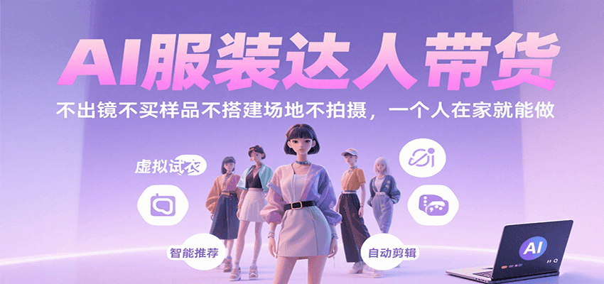 AI服装达人带货，不出镜不买样品不搭建场地不拍摄，一个人在家就能做-米创网
