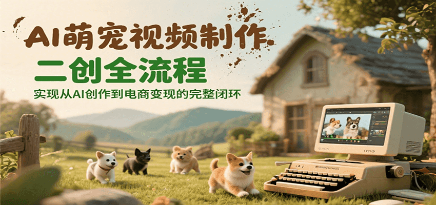AI萌宠视频制作二创全流程，实现从AI创作到电商变现的完整闭环-米创网