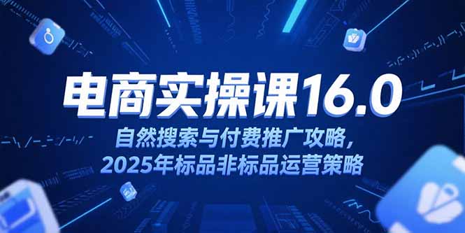 淘宝电商运营课16.0，自然搜索与付费推广攻略，2025年标品非标品运营策略-米创网