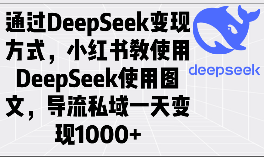 通过DeepSeek变现方式，小红书教使用DeepSeek图文，导流私域一天变现1000+-米创网