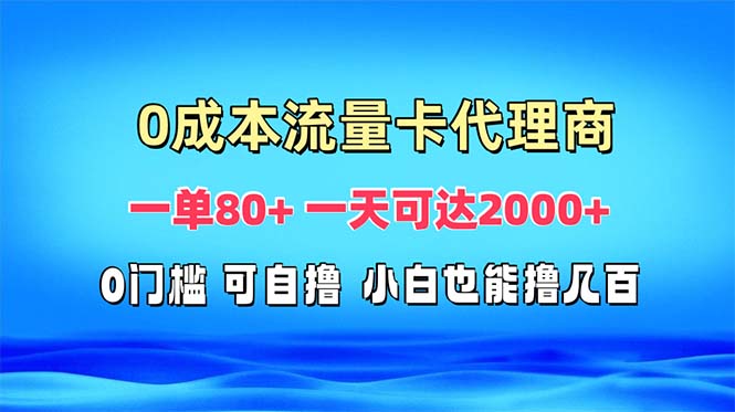 免费流量卡代理一单80+ 一天可达2000+-米创网