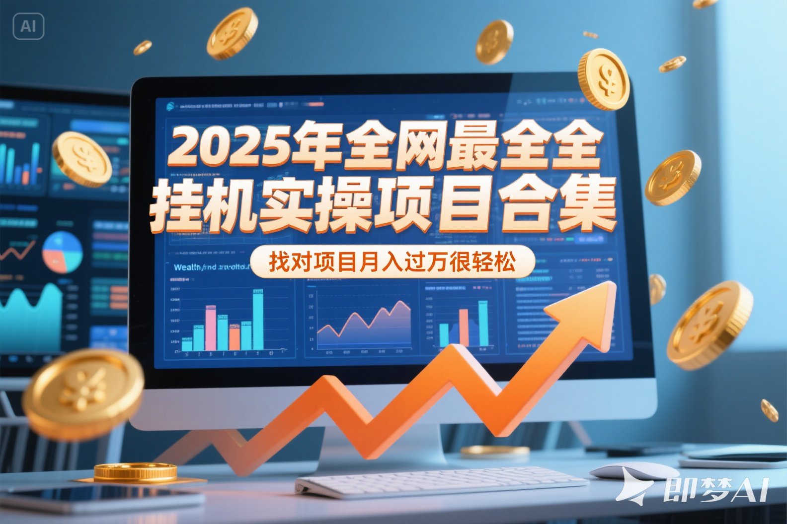 2025年挂机实操项目实操演练，挂机类型，AI直播类型，轻资产创业类型…-米创网