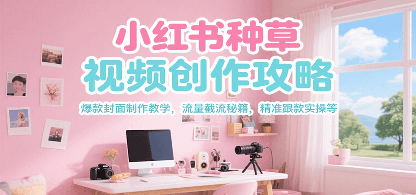 小红书种草视频创作攻略，爆款封面制作教学 ，流量截流秘籍 ，精准跟款实操等-米创网