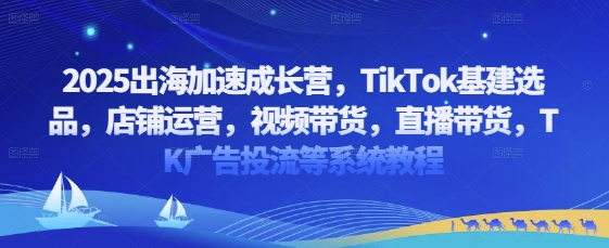 2025出海加速成长营，TikTok基建选品，店铺运营，视频带货，直播带货，TK广告投流等系统教程-米创网