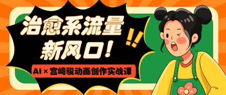 治愈系流量新风口，AI+宫崎骏动画创作实战课，从0到1打造爆款视频-米创网