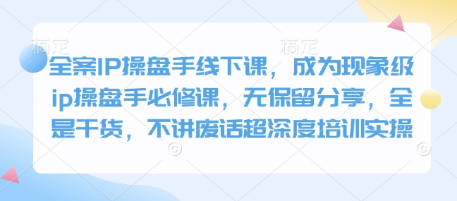 全案IP操盘手线下课，成为现象级ip操盘手必修课，无保留分享，全是干货，不讲废话超深度培训实操-米创网