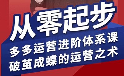 拼多多运营进阶系统课，从零起步，多多运营进阶体系课，破茧成蝶的运营之术-米创网