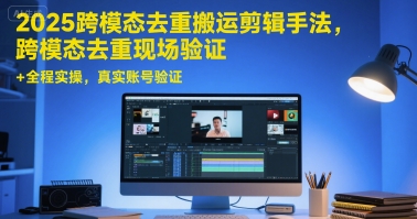 2025跨模态去重搬运剪辑手法，跨模态去重现场验证 +全程实操，真实账号验证-米创网