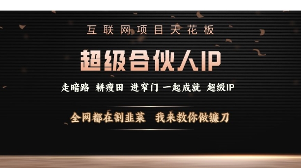 互联网项目天花板，超级合伙人IP，全网都在割韭菜，我来教你做镰刀【仅揭秘】-米创网