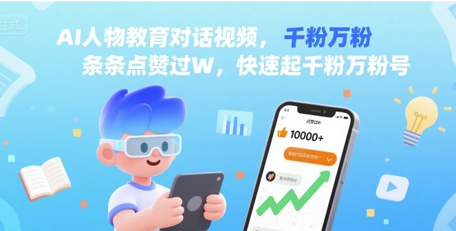 AI人物教育对话视频，条条点赞过W，快速起千粉万粉号-米创网