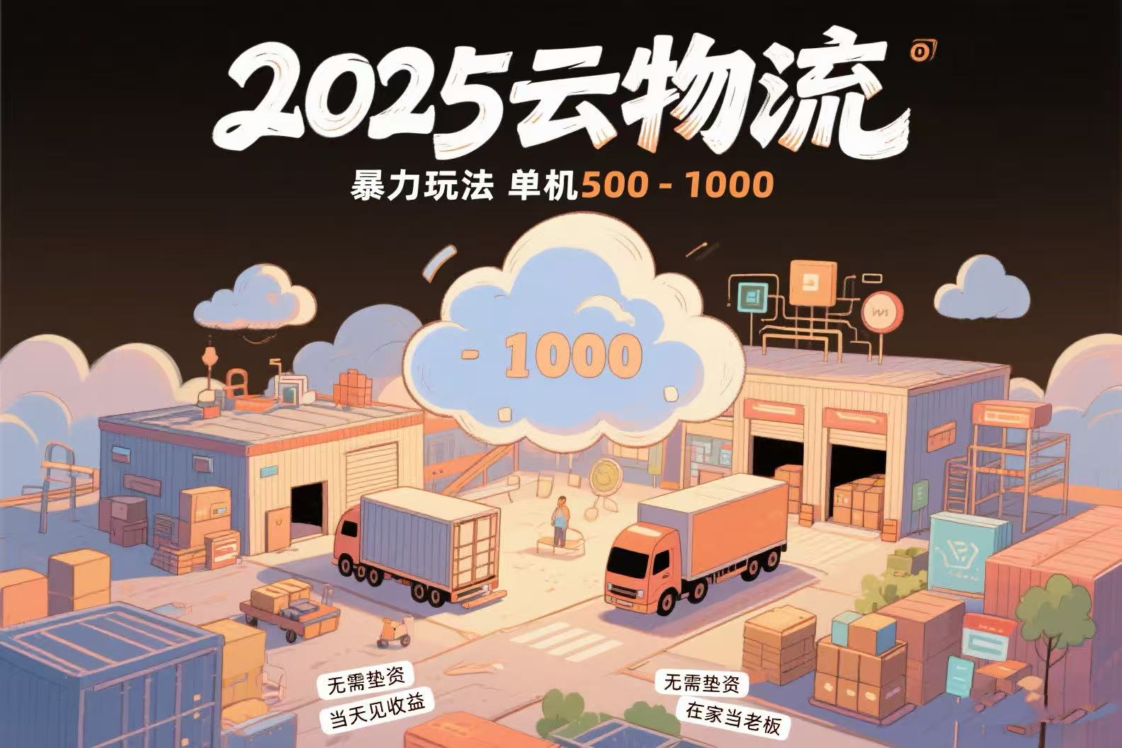 云物流赚差价，项目纯利润500~1000，无需垫资，当天到账。不需要有车，…-米创网