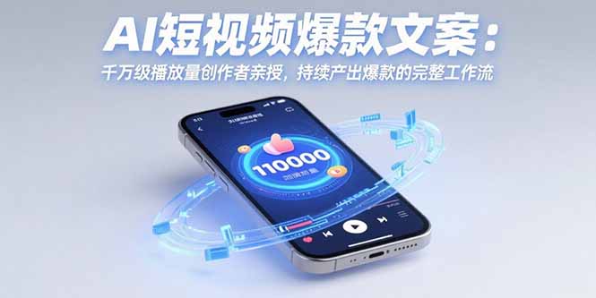 AI短视频爆款文案：千万级播放量创作者亲授，持续产出爆款的完整工作流-米创网