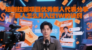 短剧拉新项目优秀新人代表分享新人怎么月入过1W的诀窍-米创网