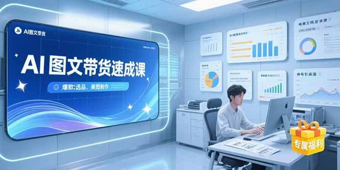 AI图文带货速成课，养号引流秘籍，爆款选品策略，美图制作全流程-米创网