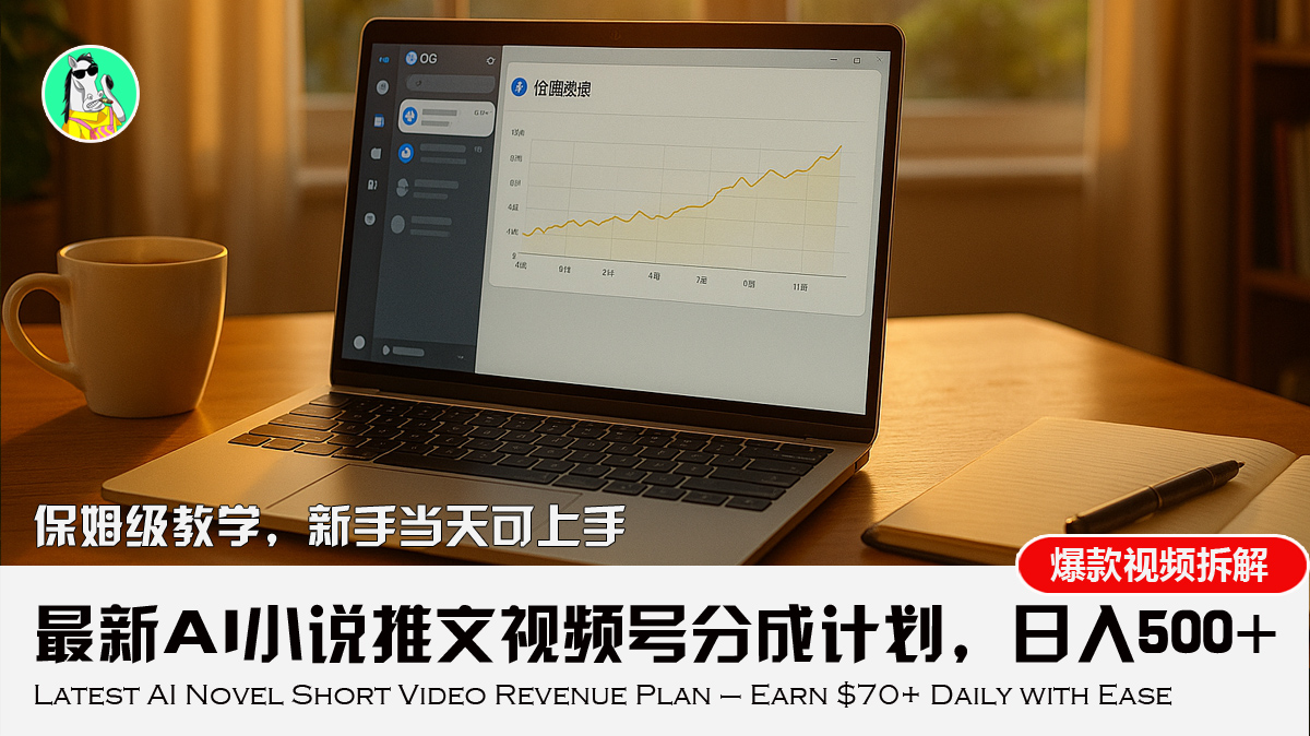 最新AI小说推文视频号分成计划，新手小白也能当天日入500+教程-米创网