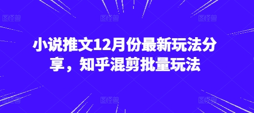 小说推文12月份最新玩法分享，知乎混剪批量玩法-米创网