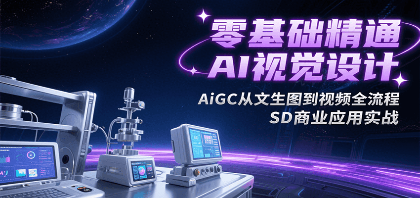 零基础精通AI视觉设计，AiGC从文生图到视频全流程，SD商业应用实战-米创网