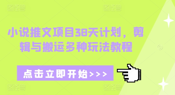 小说推文项目38天计划，剪辑与搬运多种玩法教程-米创网