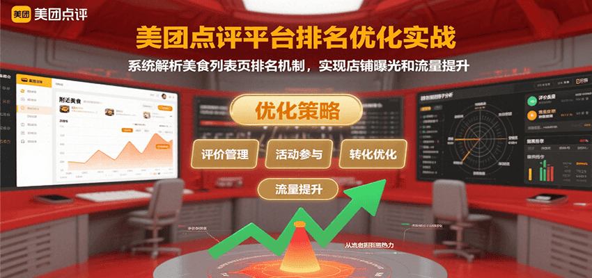 美团点评平台排名优化实战，系统解析美食列表页排名机制，实现店铺曝光和流量提升-米创网