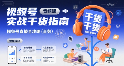 视频号实战干货指南，视频号直播全攻略(音频)-米创网