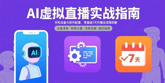 AI虚拟直播实战指南，手机设备与软件配置，零基础7天开播全流程拆解-米创网
