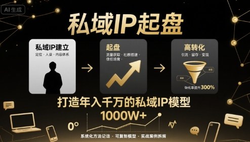 私域IP起盘，私域ip建立、起盘、高转化，打造年入千万的私域ip模型-米创网