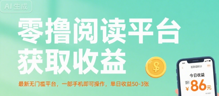 零撸阅读平台获取收益，最新无门槛平台，一部手机即可操作，单日收益50-3张【揭秘】-米创网