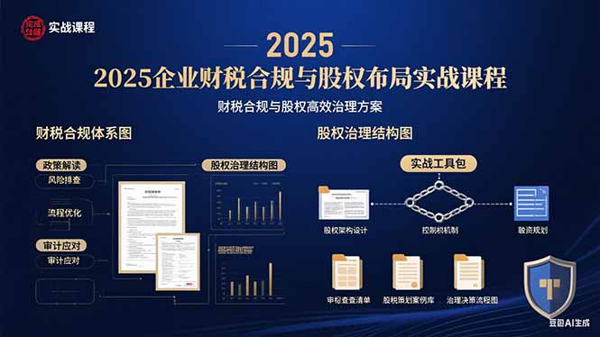 2025企业财税合规与股权布局的实战课程：财税合规与股权高效治理方案-米创网
