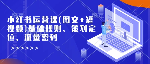 小红书运营课(图文+短视频)基础规则、策划定位、流量密码-米创网