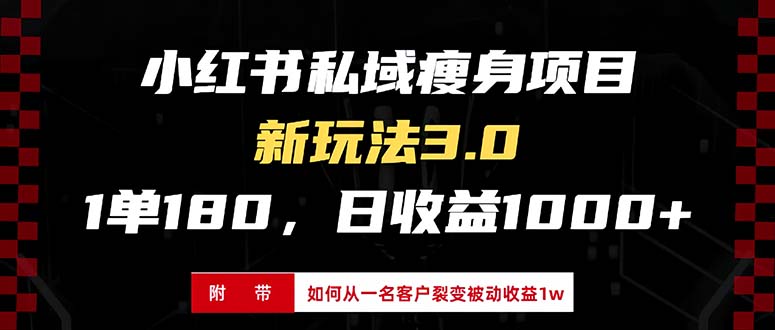 小红书瘦身项目3.0模式，新手小白日赚收益1000+(附从一名客户裂变收益…-米创网