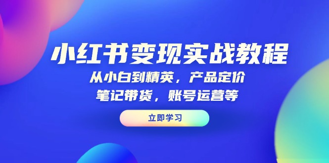 小红书变现实战教程：从小白到精英，产品定价，笔记带货，账号运营等-米创网
