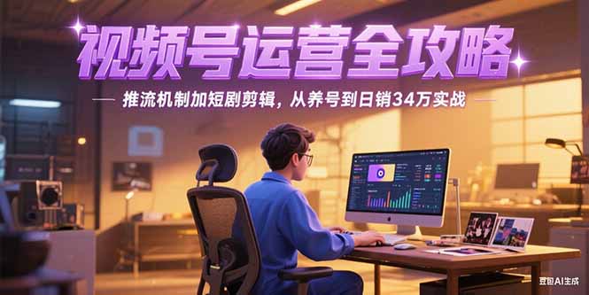 2025视频号运营全攻略，推流机制加短剧剪辑，从养号到日销34万实战-米创网