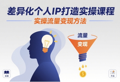 差异化个人IP打造实操课程，实操流量变现方法-米创网